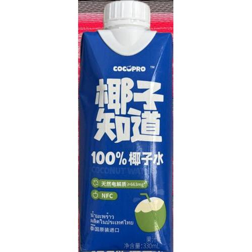 椰子知道100%椰子水330ml