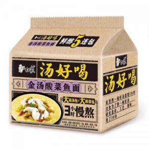 白象汤好喝-金汤酸菜汤面5连包